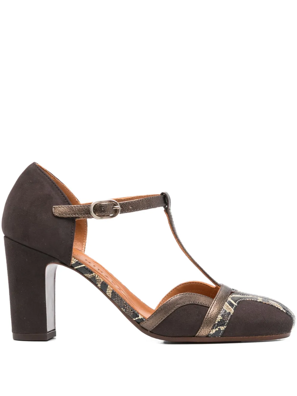 Chie Mihara 85mm t-bar block-heel pumps Bruin