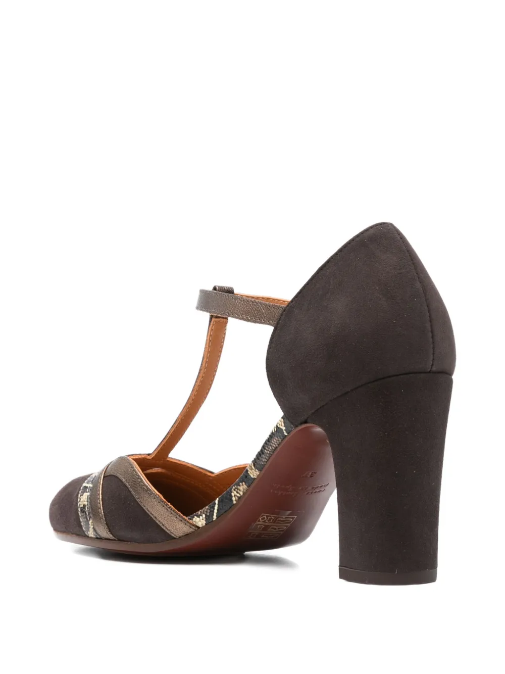 Chie Mihara 85mm t-bar block-heel pumps Brown