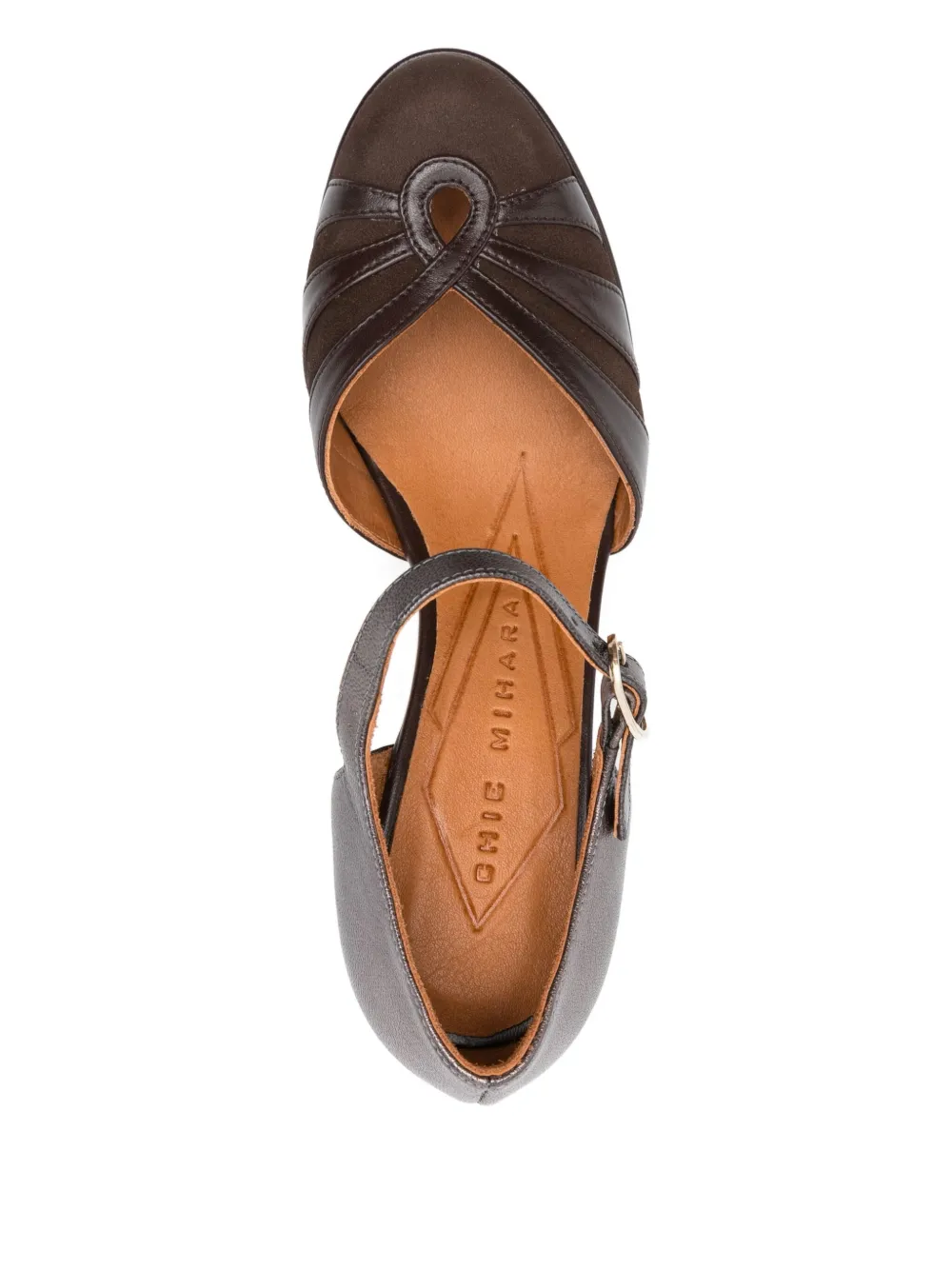 Chie Mihara 80mm ankle-strap heeled pumps Brown