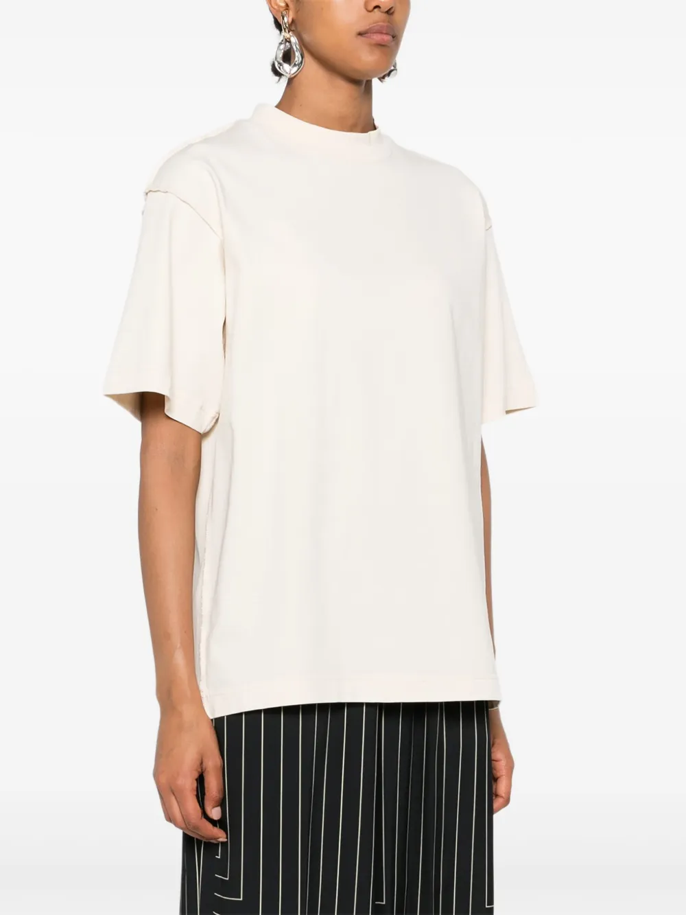  Federico Cina Crew-neck Cotton T-shirt - Neutrals 