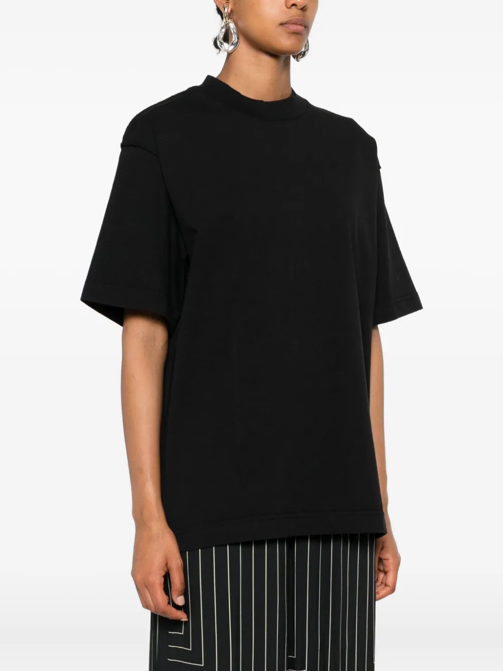 FEDERICO CINA Katoenen T-shirt met korte mouwen Zwart
