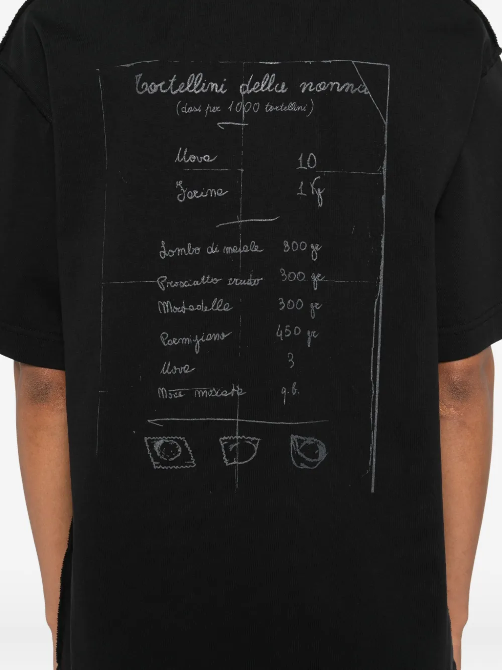 FEDERICO CINA Katoenen T-shirt met korte mouwen Zwart