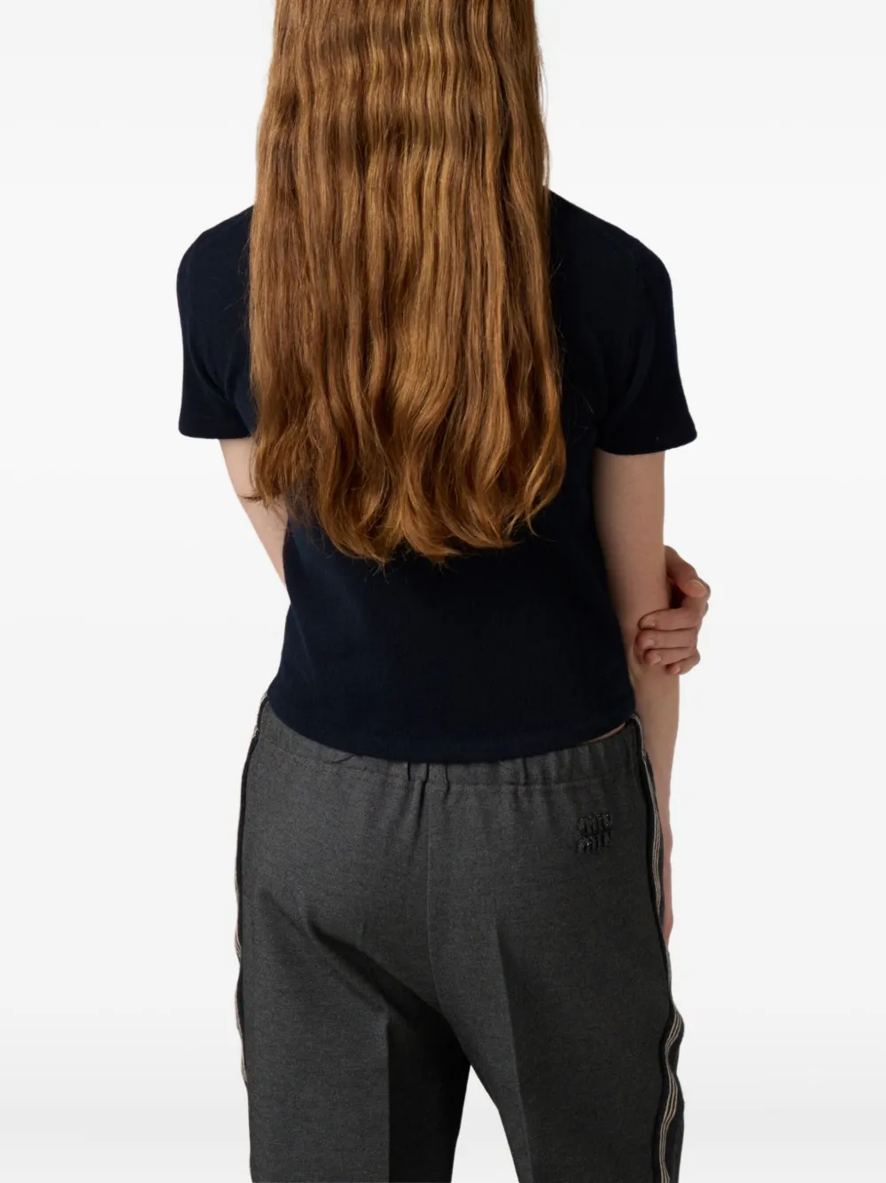 Miu Geribbelde coltrui Blauw