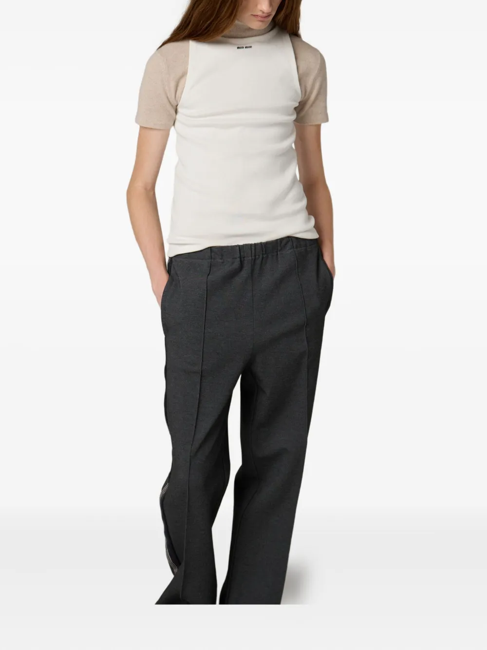 Miu Miu Cotton Knit Tank Top In White