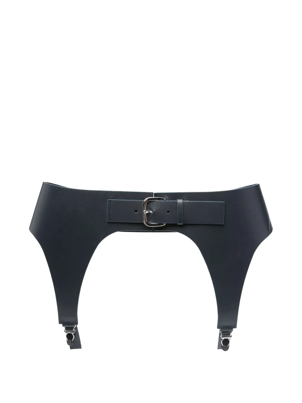Jean Paul Gaultier Leather Garter Belt In Blue