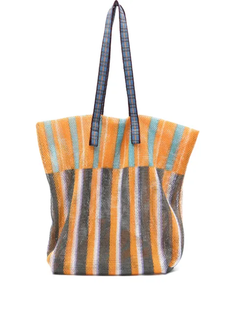 Épice striped mesh tote bag