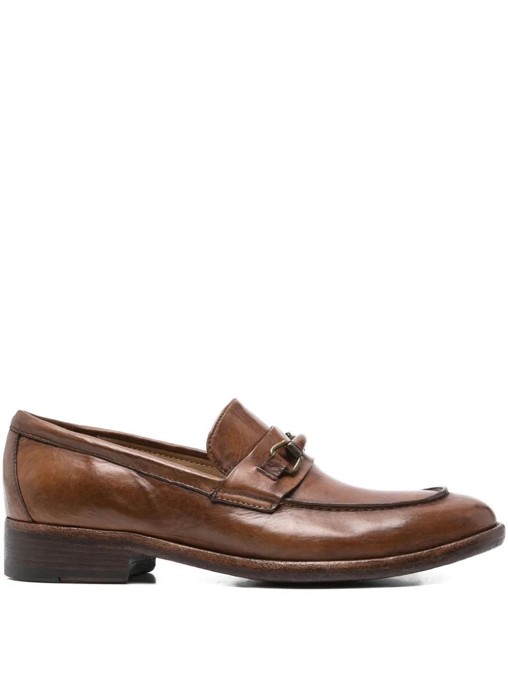 KING TARTUFOLI leather buckle loafers Brown