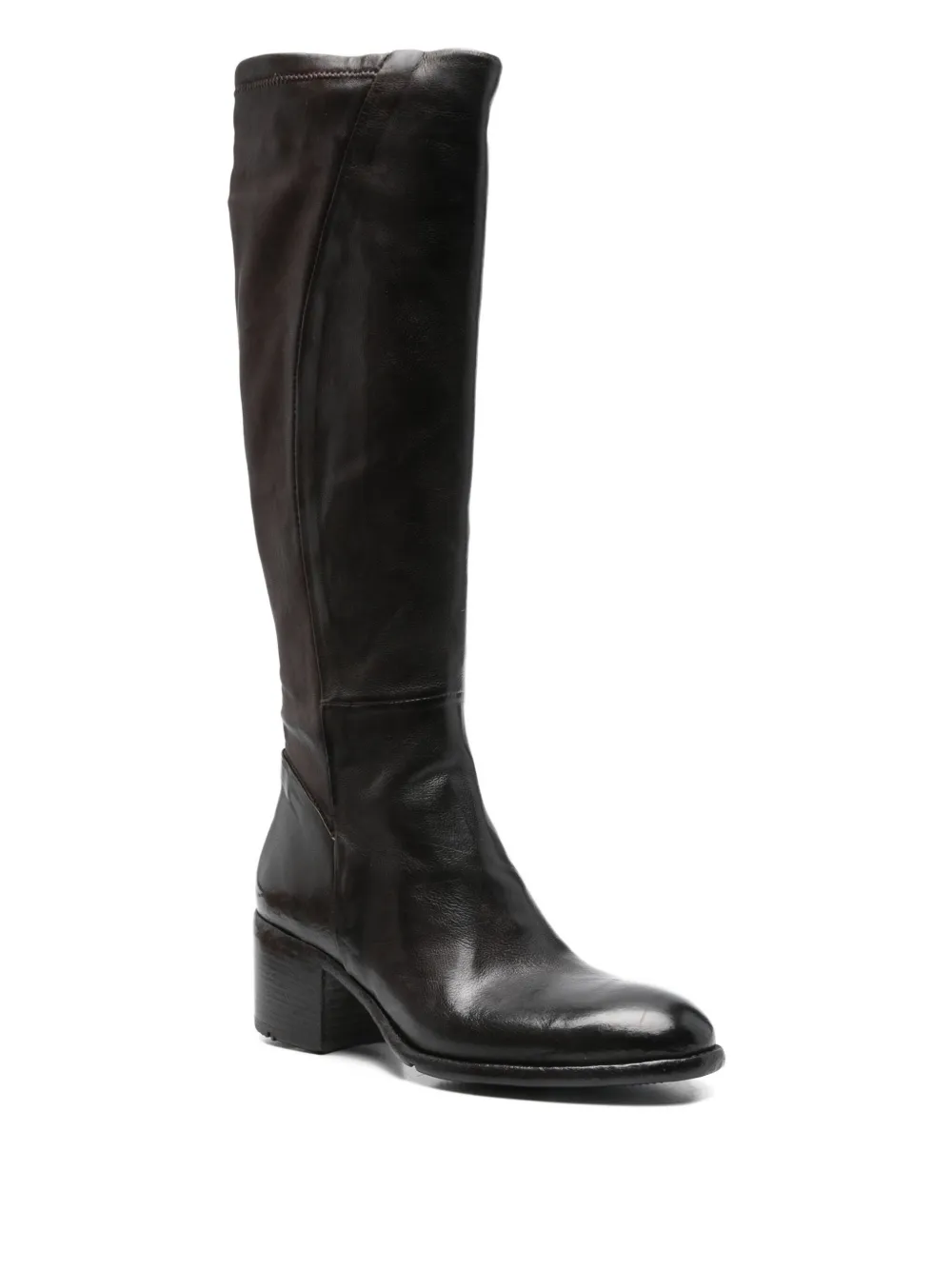 LEMARGO 60 mm leren laarzen met blokhak Bruin