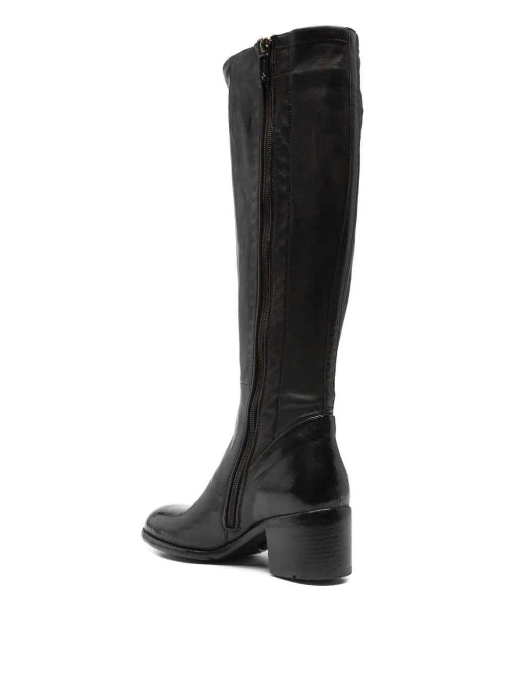 LEMARGO 60 mm leren laarzen met blokhak Bruin