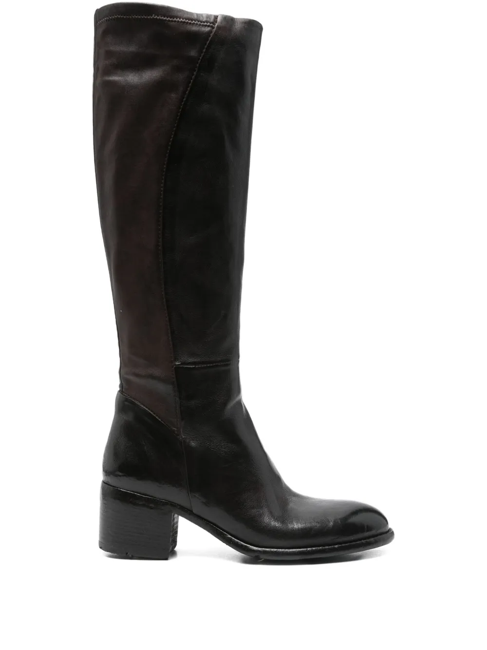 LEMARGO 60mm leather block-heel boots Brown