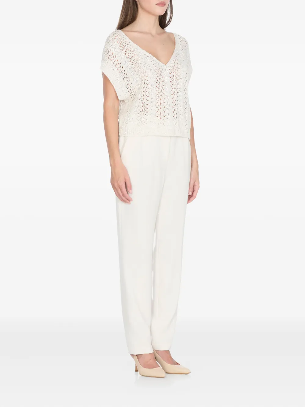 Antonelli sequin-embellished T-shirt Wit