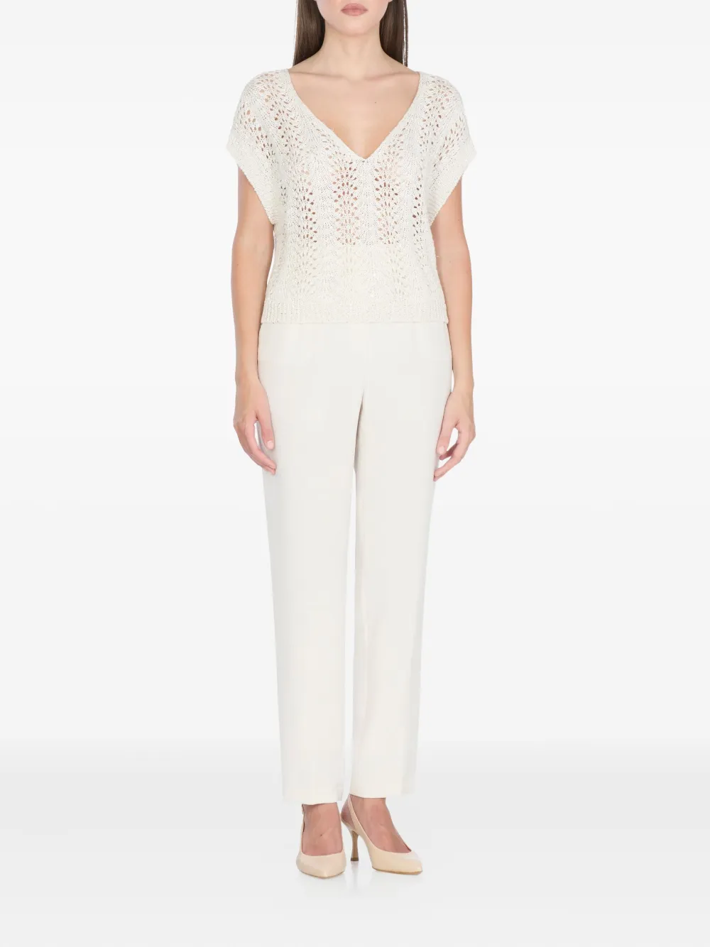 Antonelli sequin-embellished T-shirt Wit