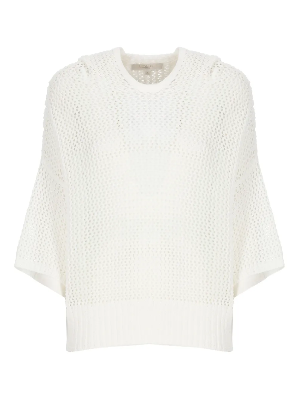 Antonelli perforated-pattern hooded sweater Wit