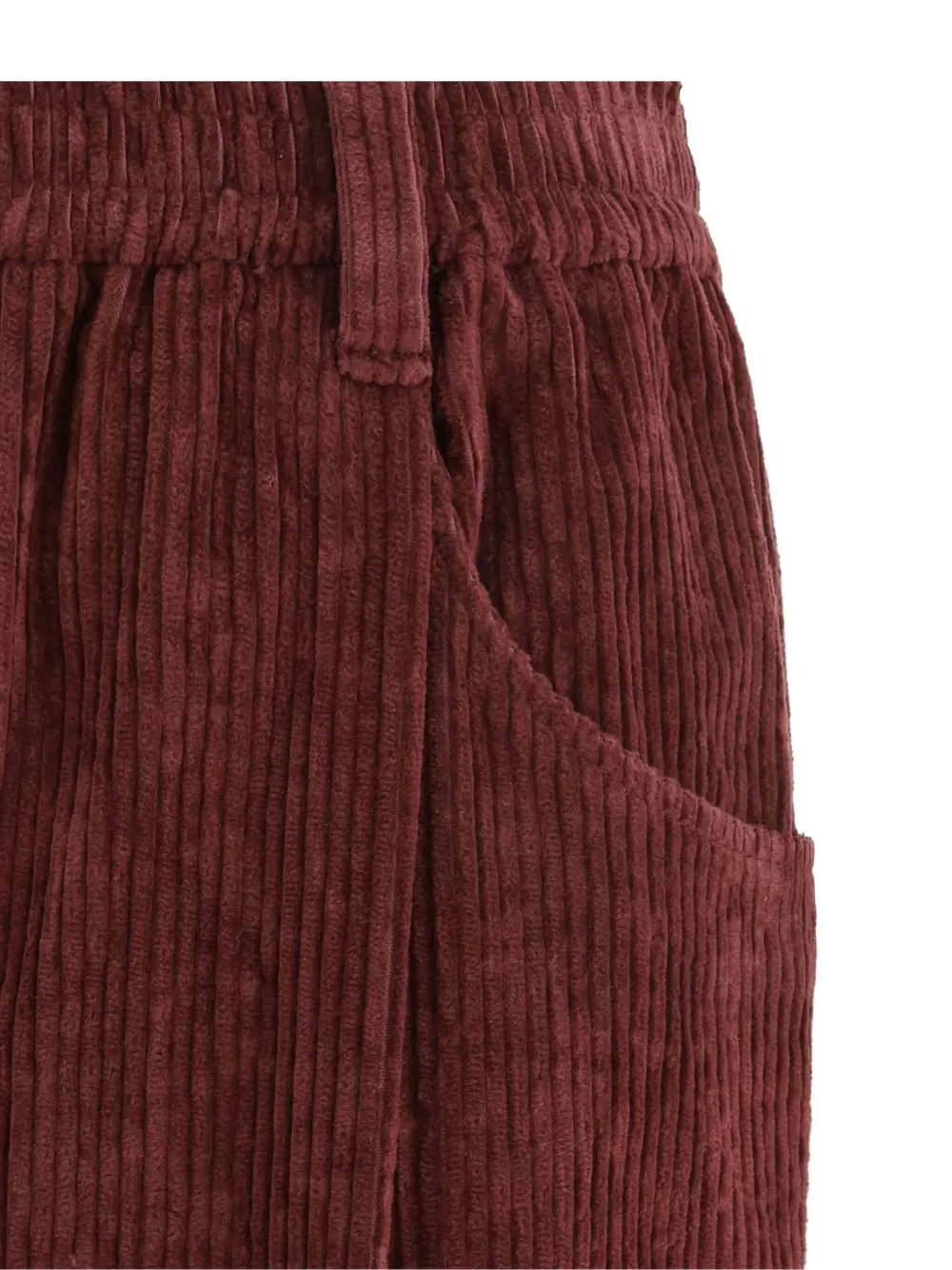 Brunello Cucinelli Soft Corduroy Pleated Straight-leg Ankle Pants In Red