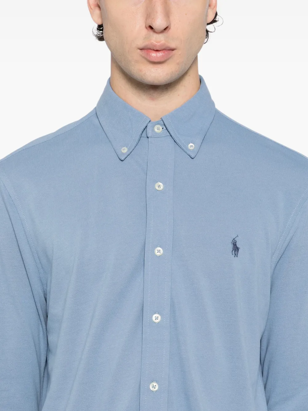 Polo Ralph Lauren Katoenen overhemd met geborduurd logo Blauw