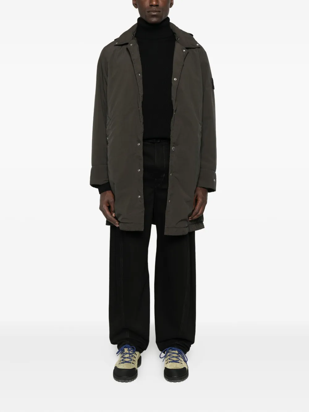 Stone Island ribbed high-neck sweater - Zwart