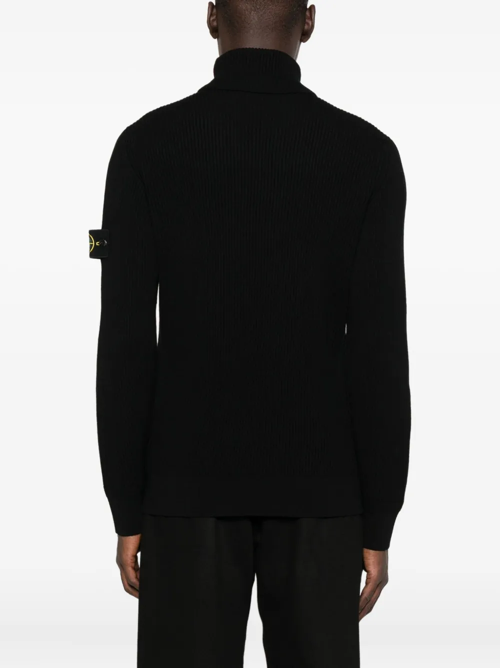 Stone Island ribbed high-neck sweater Zwart