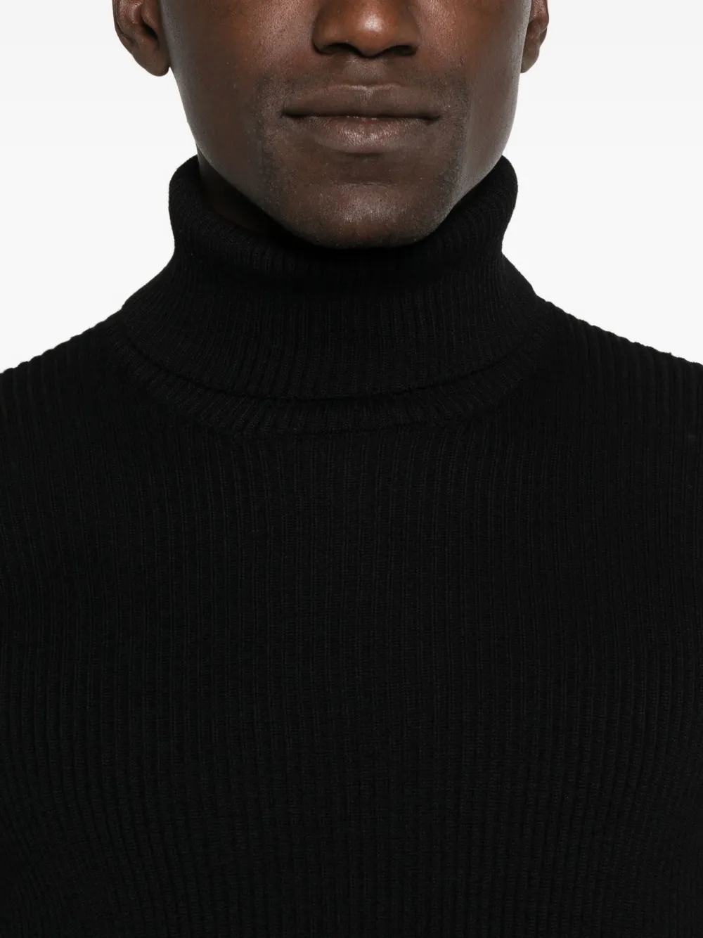 Stone Island ribbed high-neck sweater Zwart