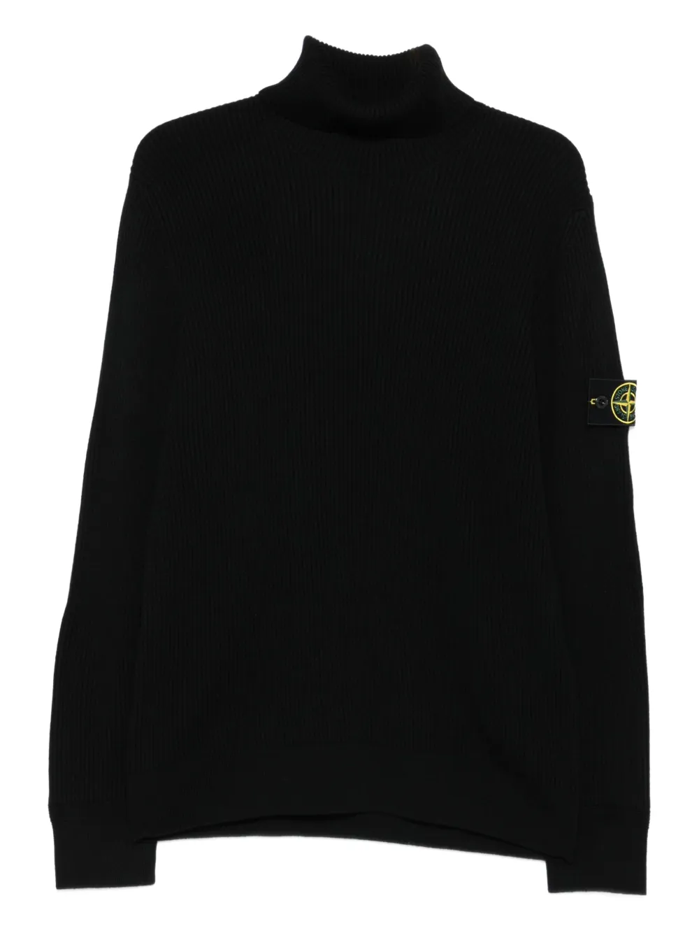 Stone Island Geribbelde coltrui Zwart
