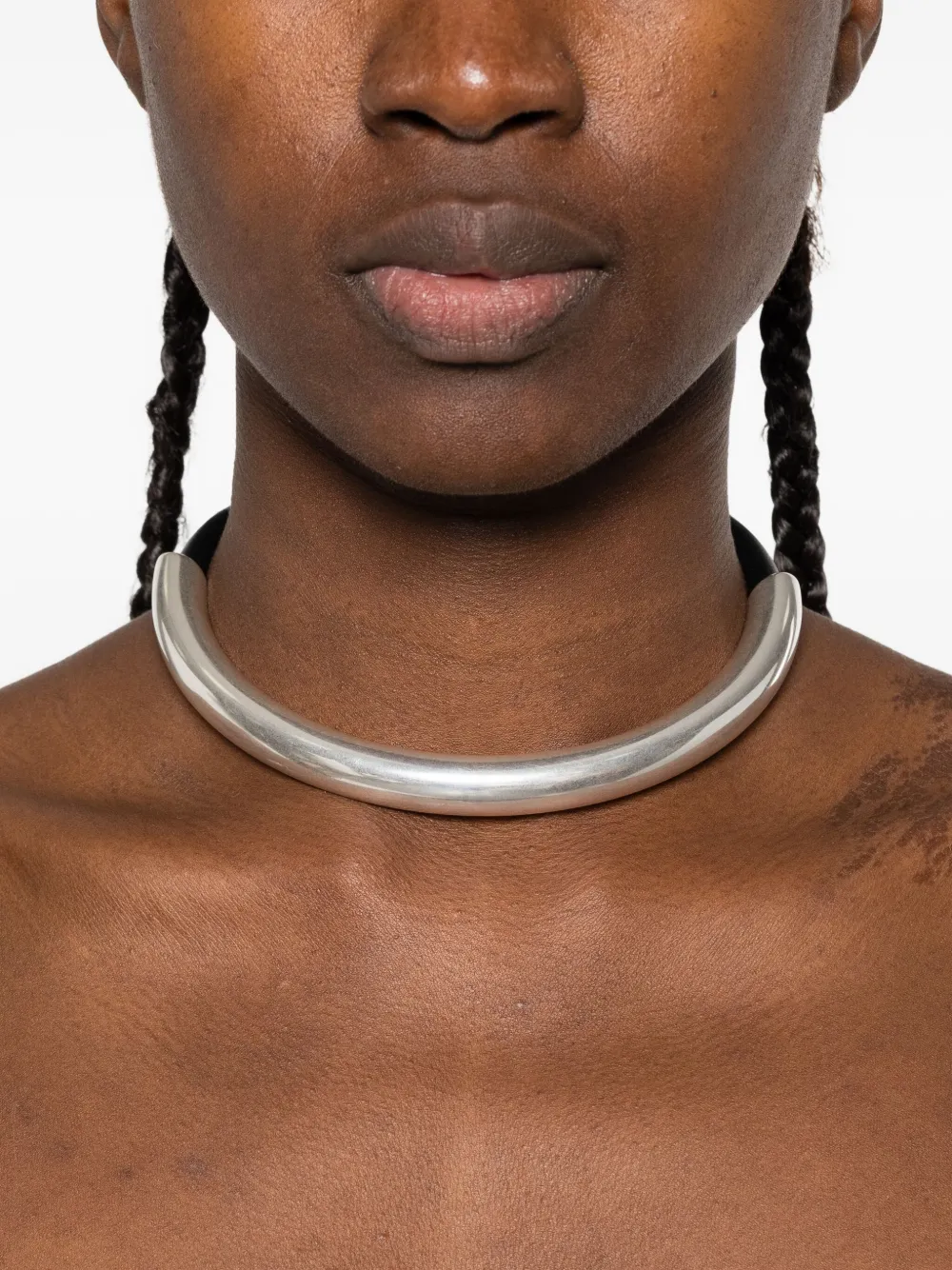 Isabel Marant Cord-leather Necklace In Silver