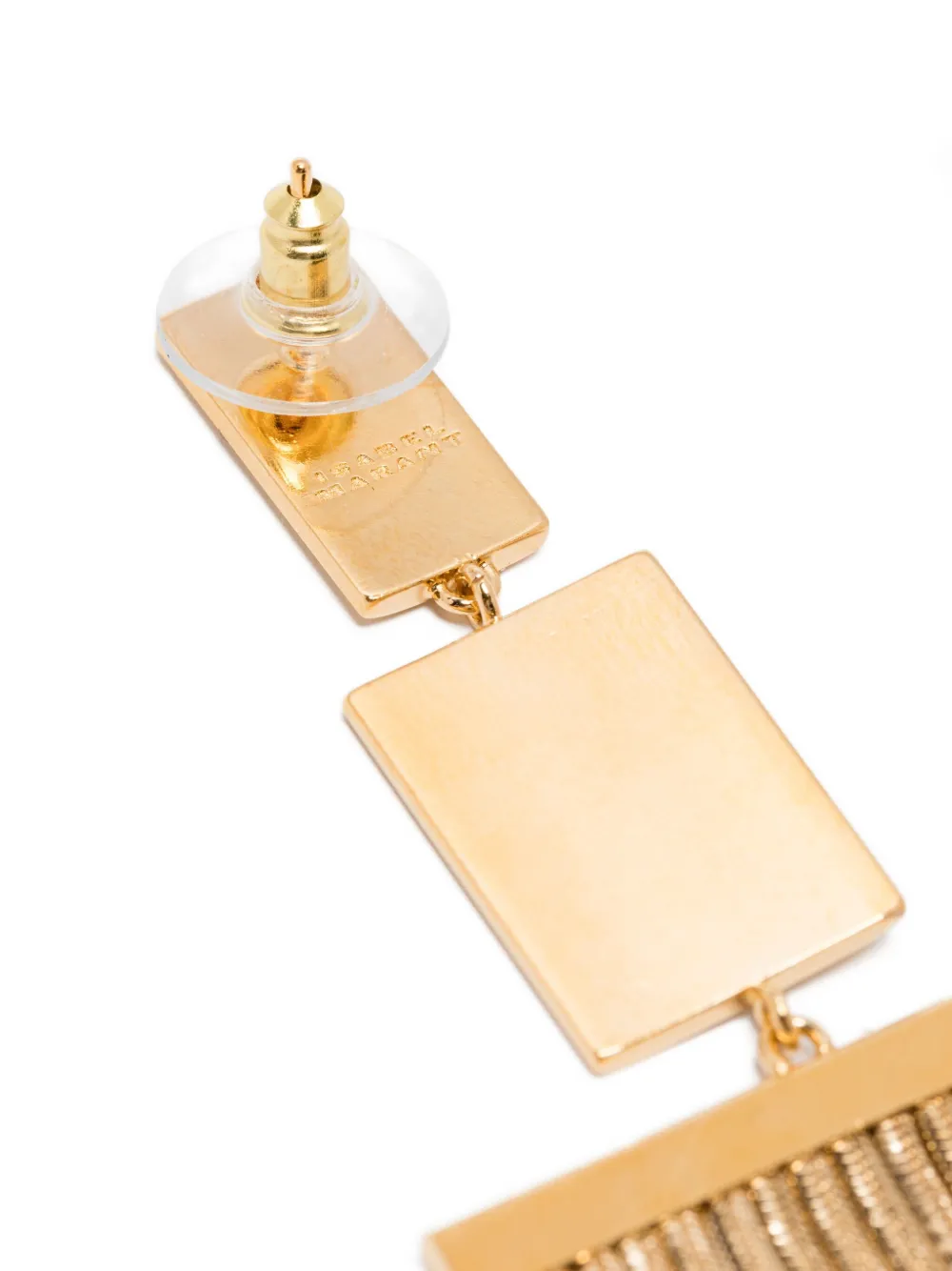 ISABEL MARANT rectangle fringe earrings - Goud