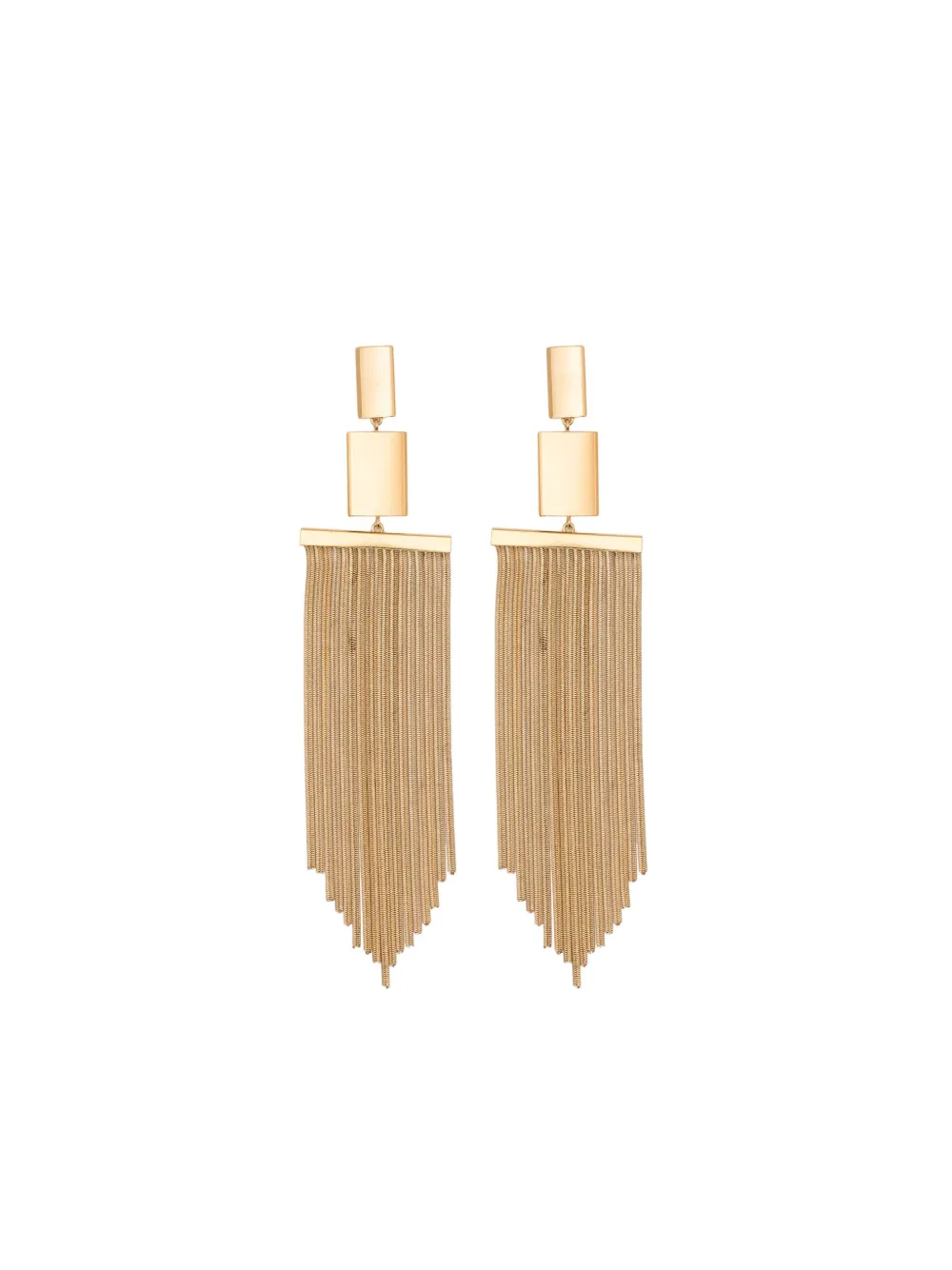ISABEL MARANT rectangle fringe earrings - Oro
