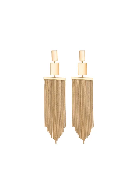 ISABEL MARANT aretes rectangulares con flecos