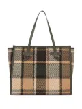 GIANNI CHIARINI Marcella tartan-plaid tote bag - Brown