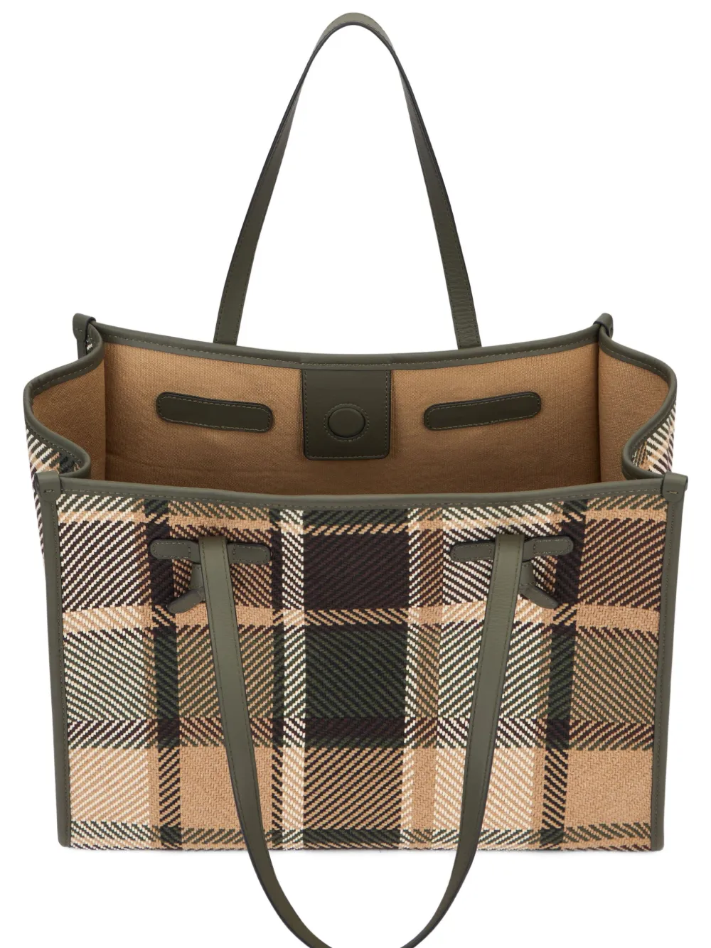 GIANNI CHIARINI Marcella shopper met tartan ruit Bruin