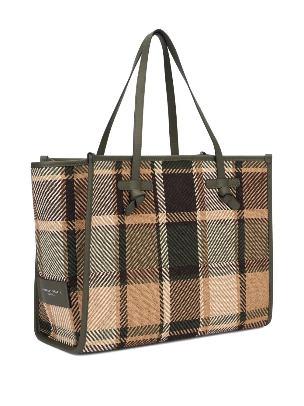 GIANNI CHIARINI Marcella shopper met tartan ruit Bruin