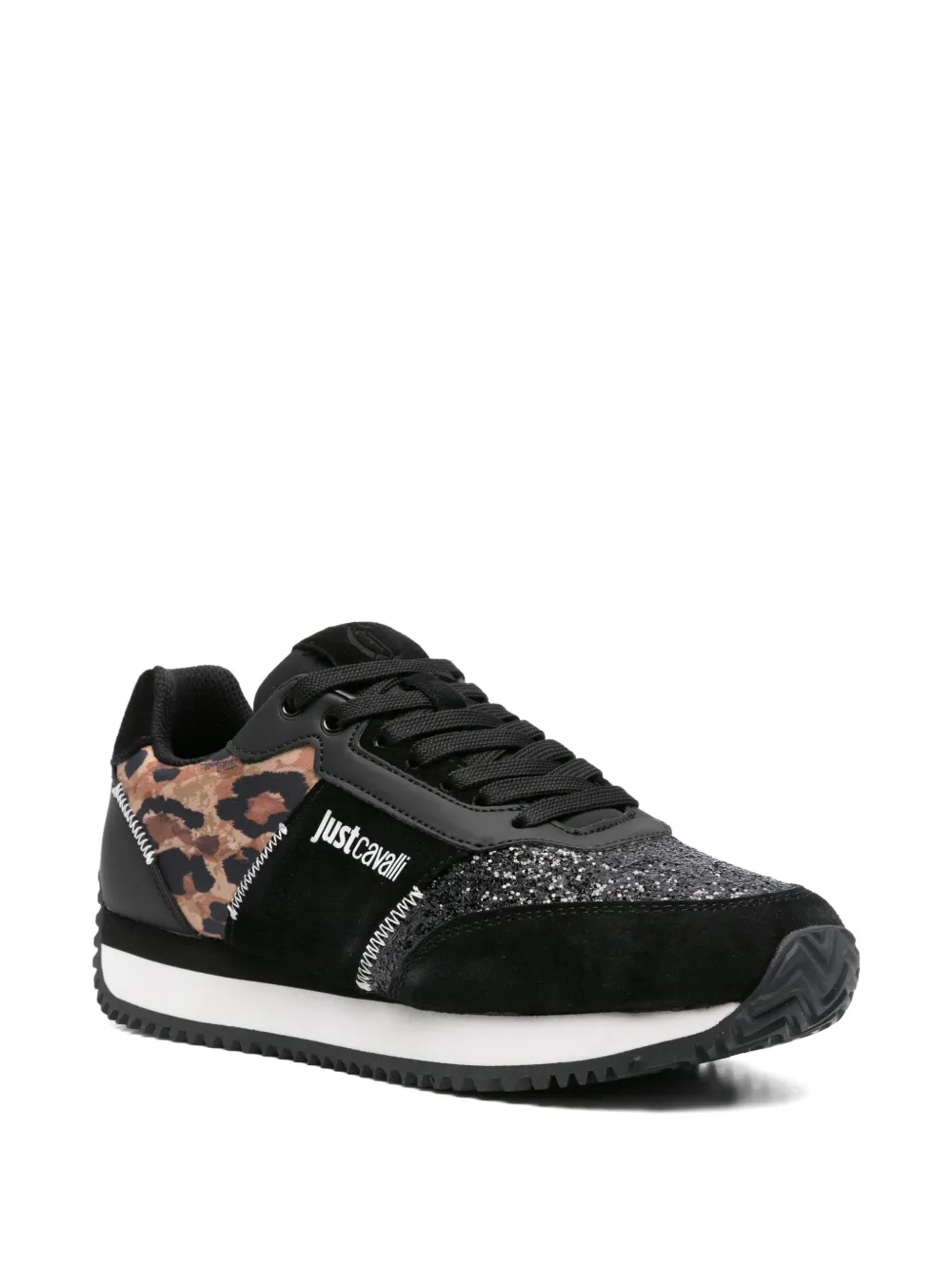 Just Cavalli leopard-print sneakers - Zwart
