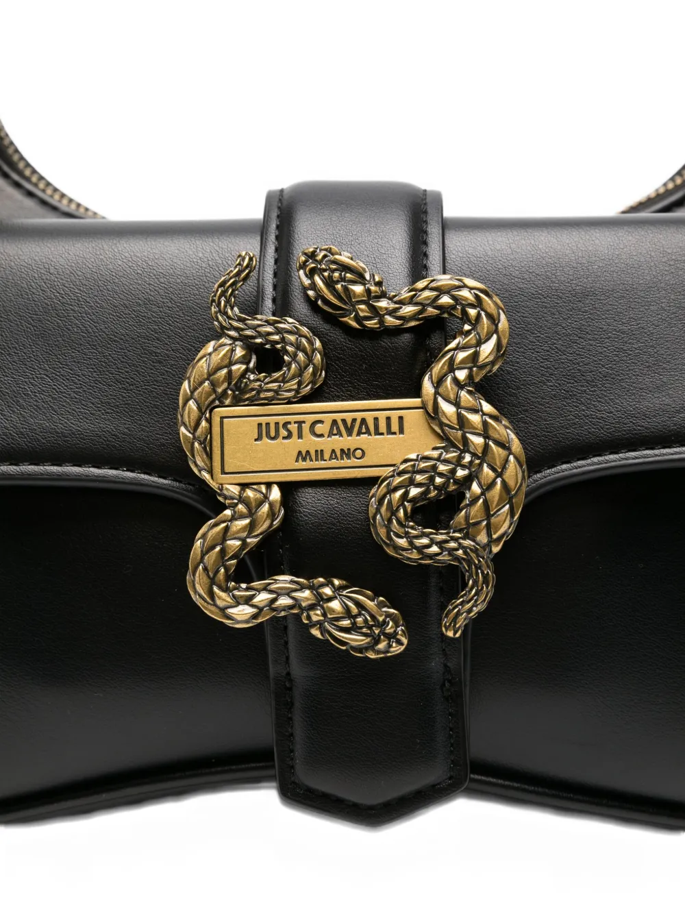 Just Cavalli Schoudertas met slangengesp Zwart