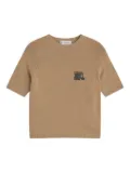 ERMANNO FIRENZE sequin-embellishment T-shirt - Brown