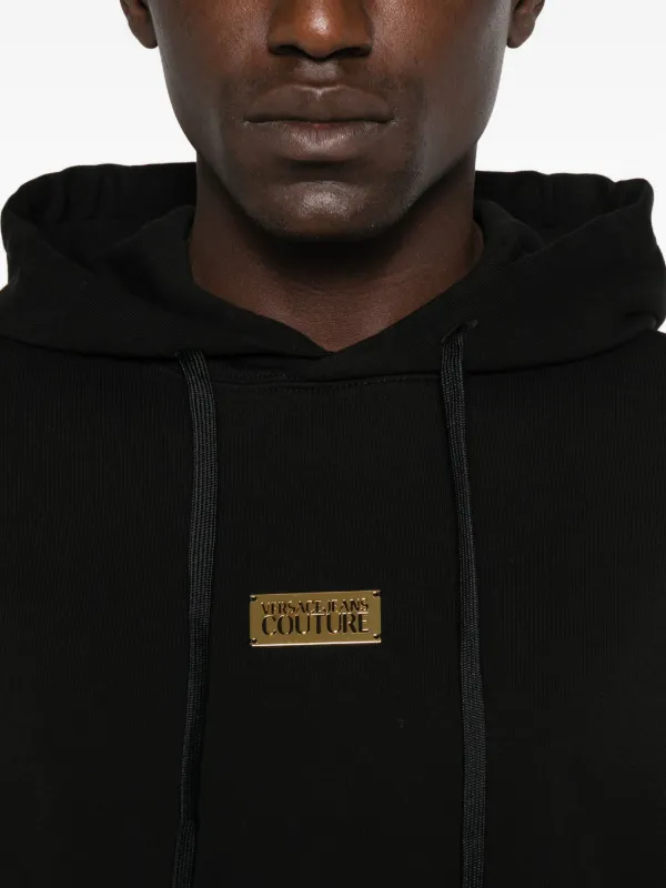 Versace Jeans Couture ロゴプレート パーカー | ブラック | FARFETCH JP