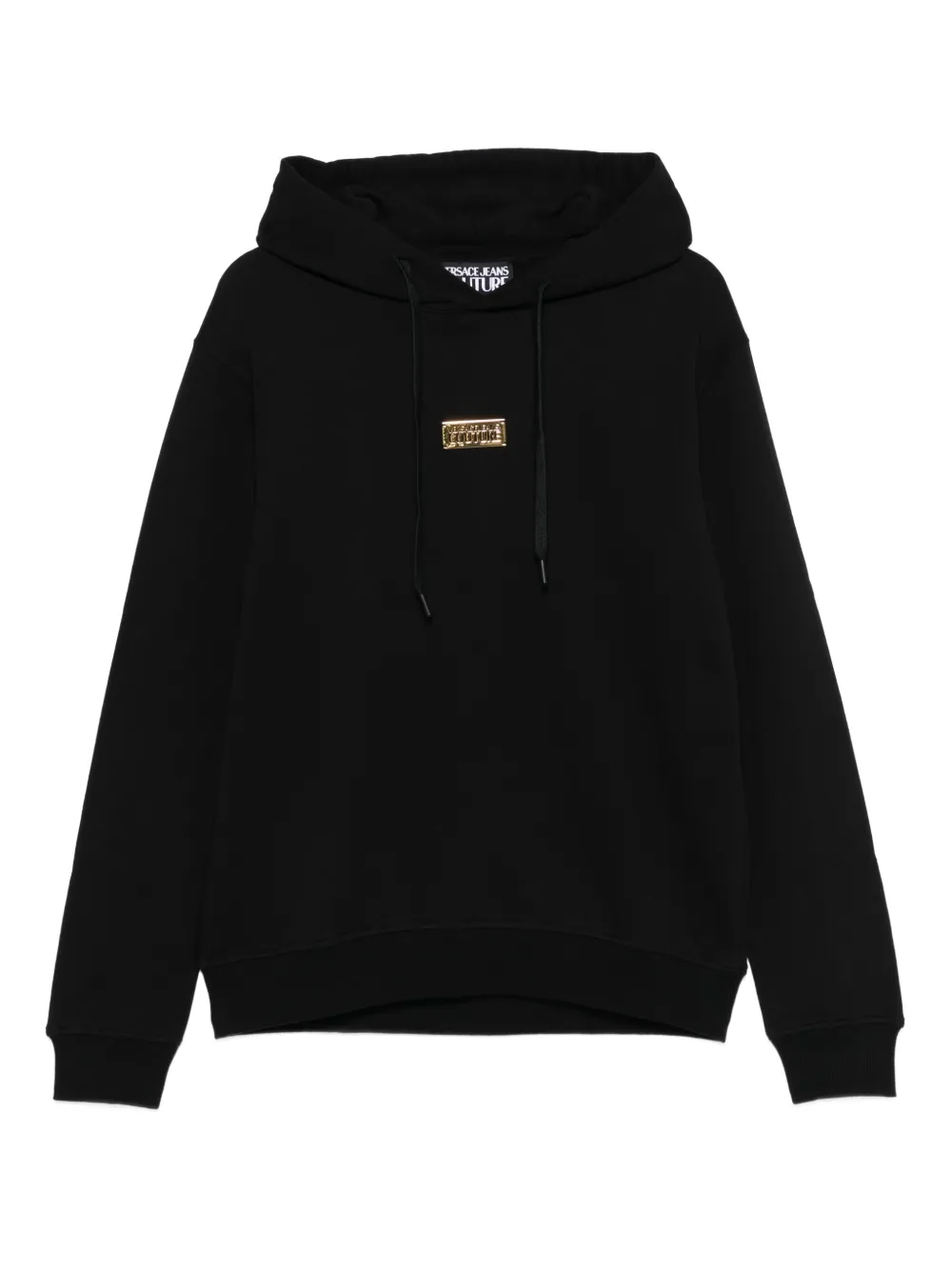 Versace Jeans Couture Hoodie met logoplakkaat Zwart