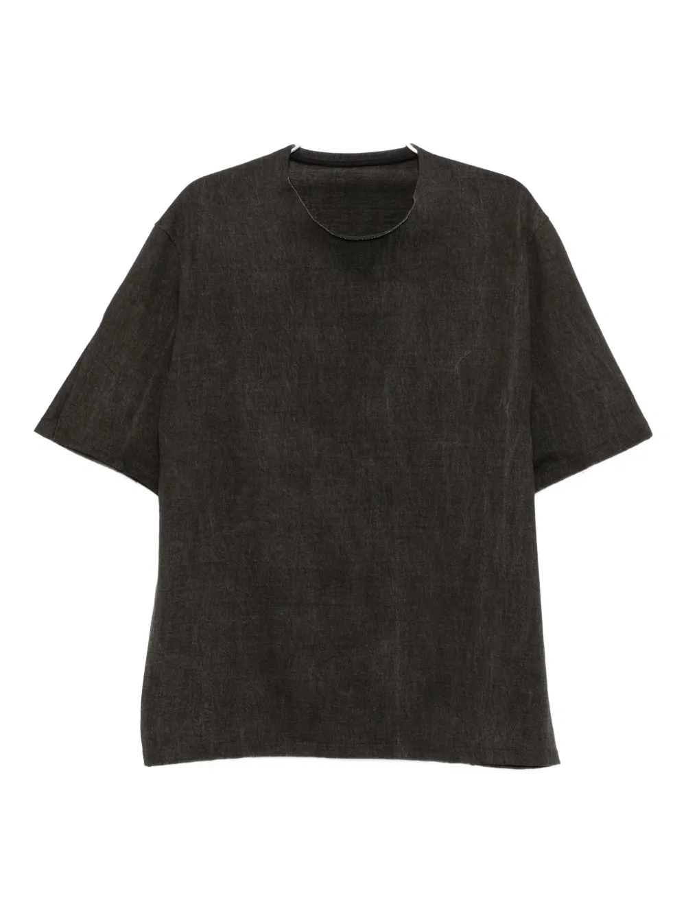 Devoa Panelled Cotton T-shirt In Brown