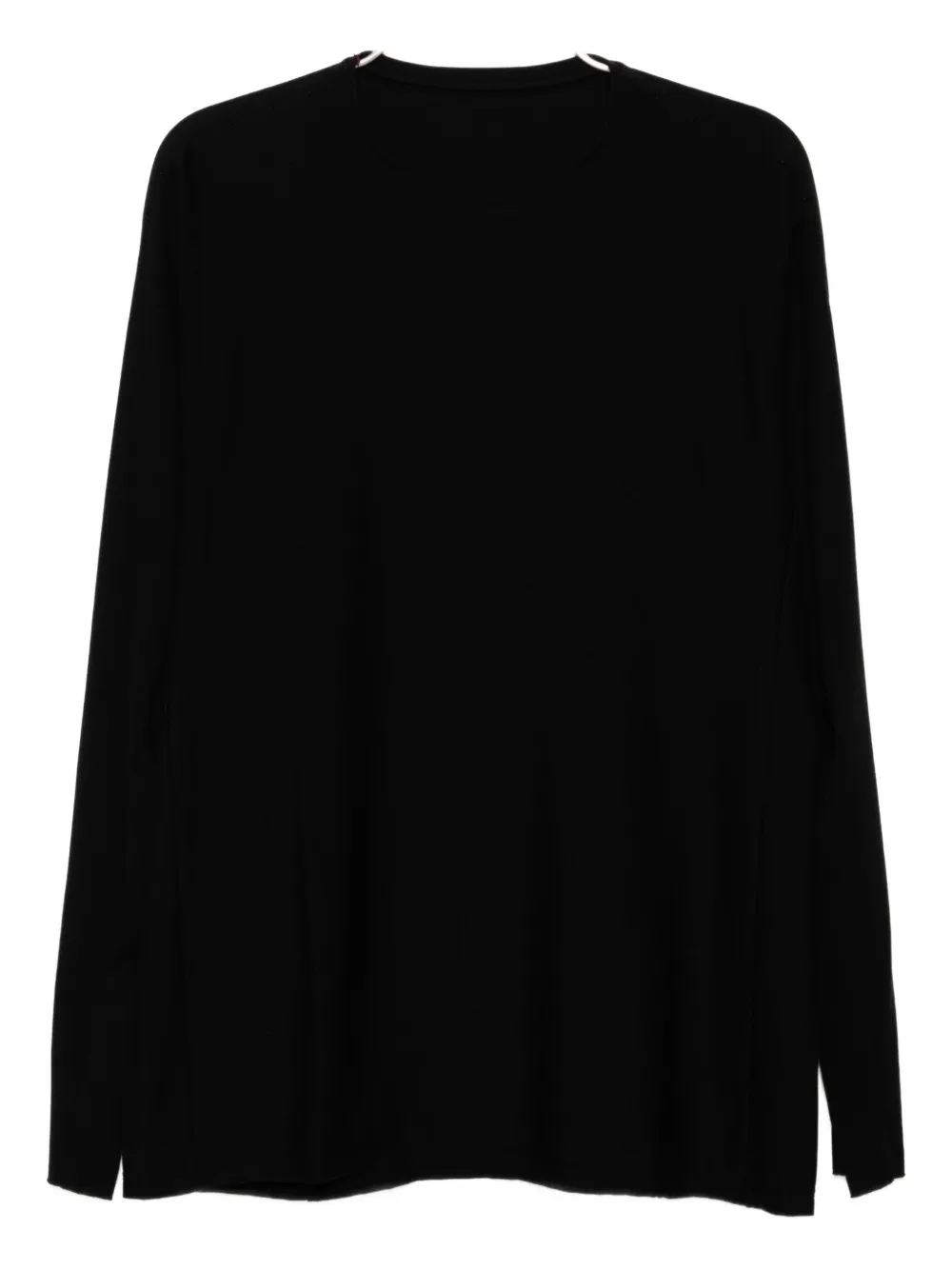 Devoa Raw-cut Cotton T-shirt In Black