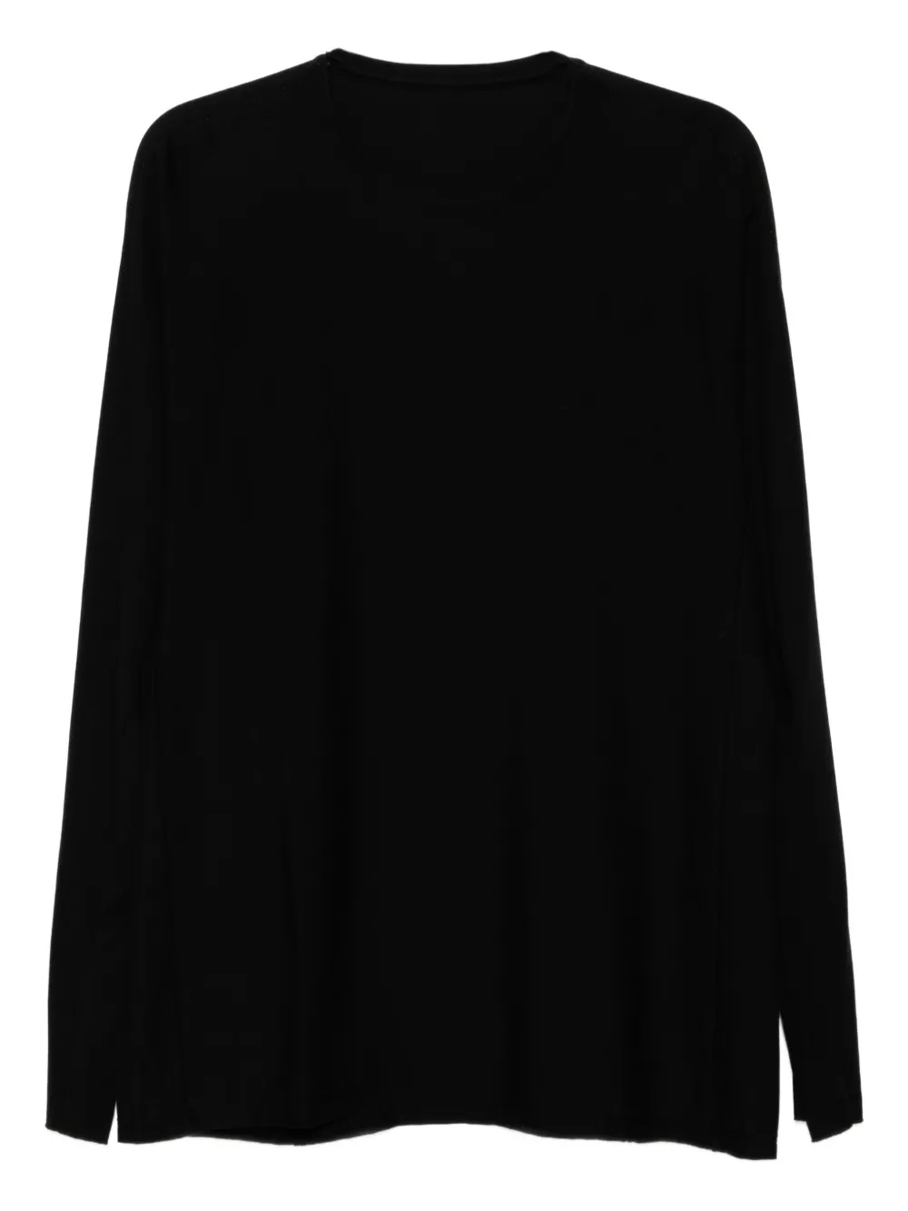 Devoa raw-cut cotton T-shirt | Black | Image 1