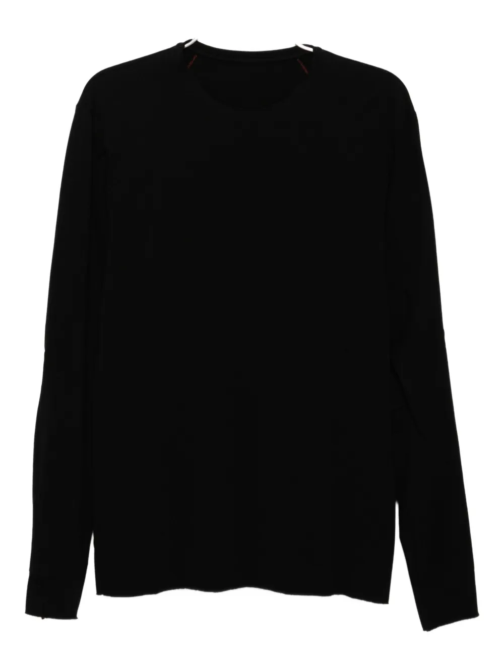 Devoa Raw-cut Cotton T-shirt In Black