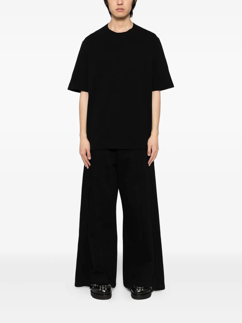 Devoa T-shirt met vlakken - Zwart