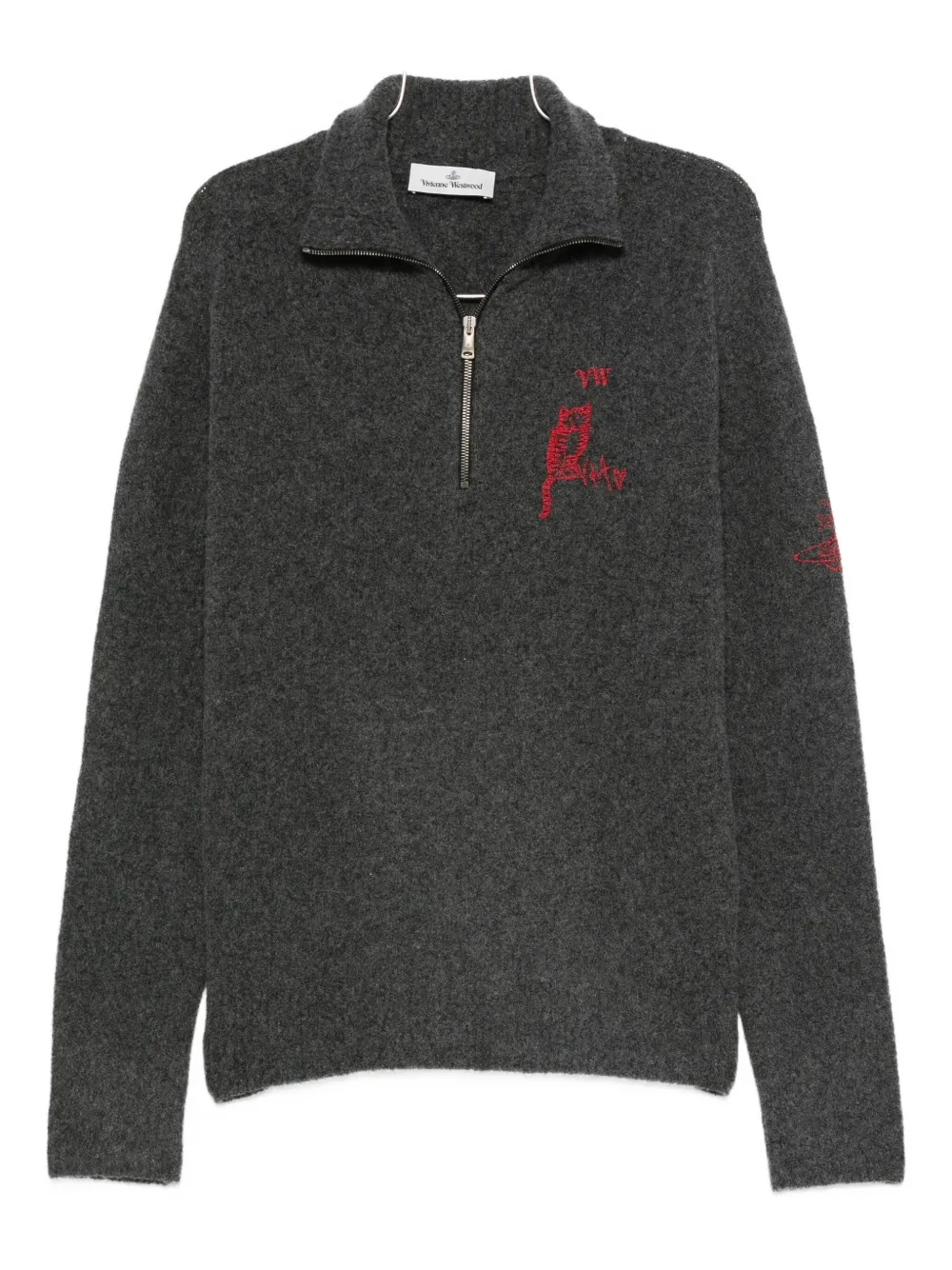 Vivienne Westwood Embroidered-logo Sweater In Gray