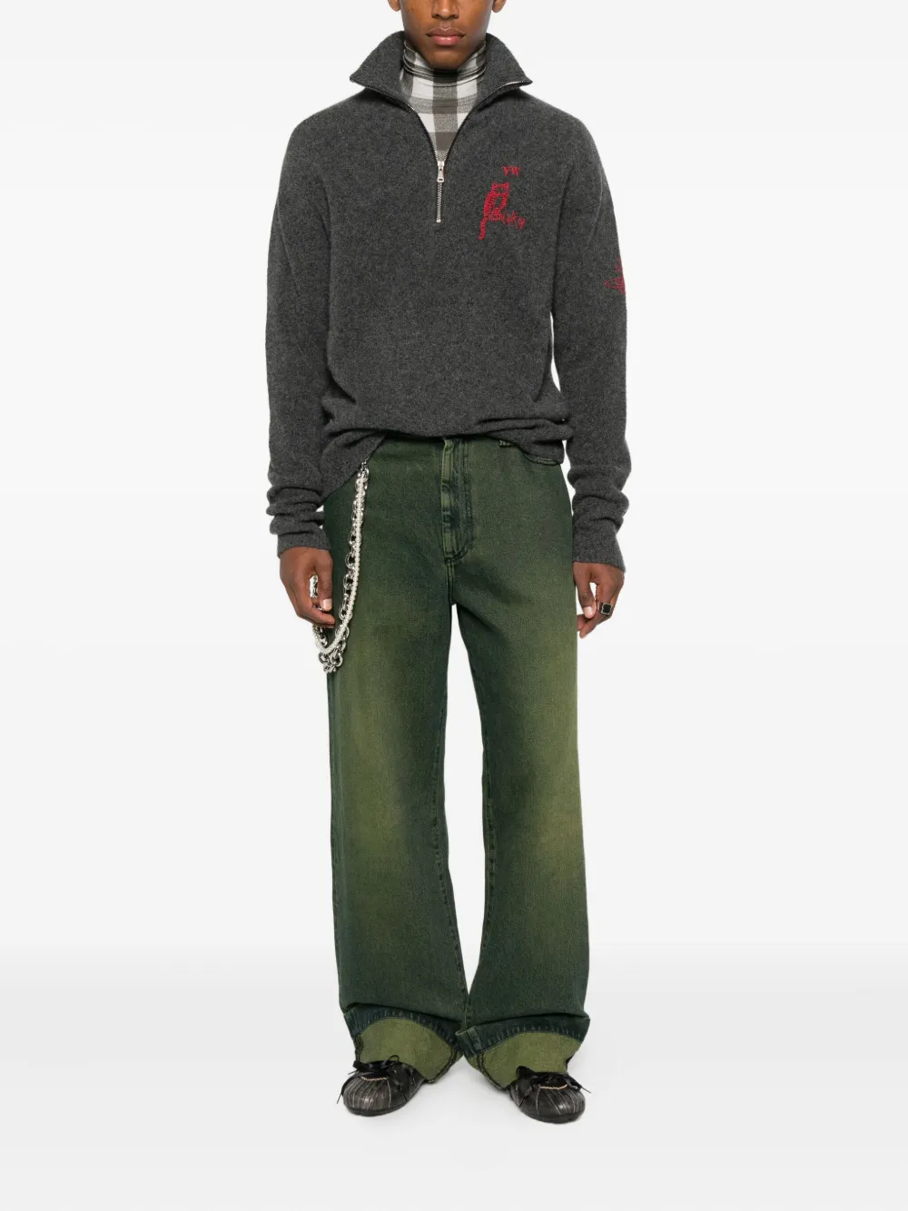 Vivienne Westwood Trui met geborduurd logo - Grijs
