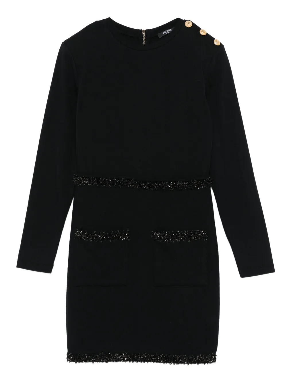 Balmain Kids embellished-pocket dress | Black | Image 1