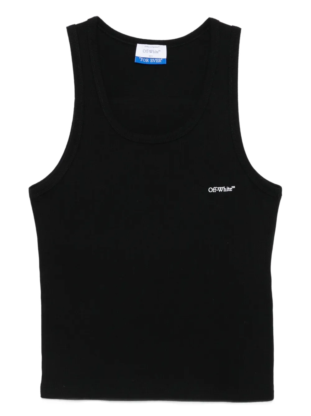 Off-White ribbed scoop-neck tank top | Black | Image 1