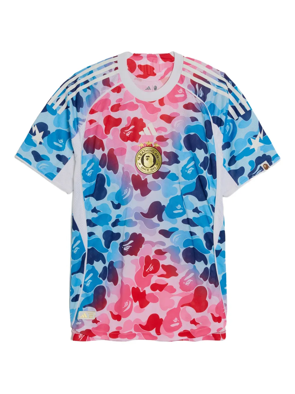 adidas playera con tres rayas en colaboración con Bape | azul | Image 1