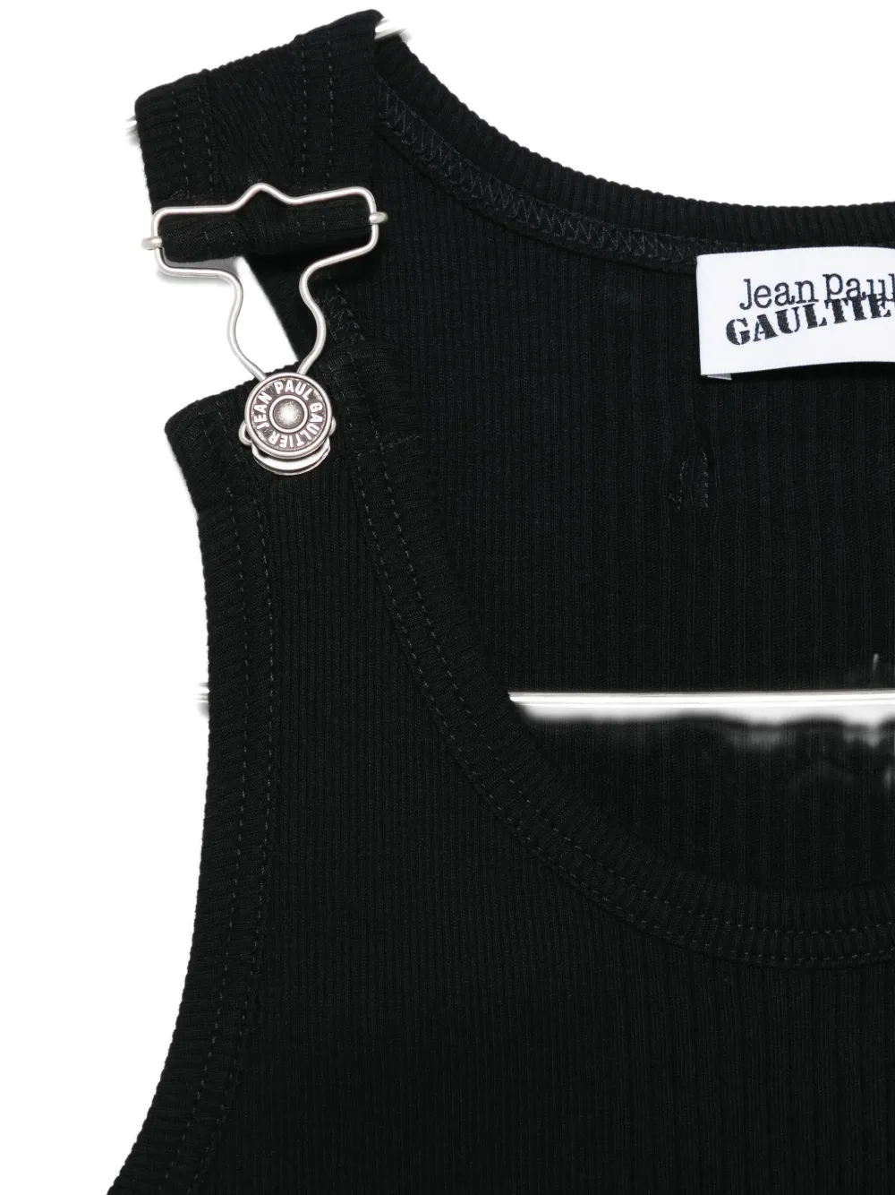 Jean Paul Gaultier ribbed-knit embellished vest Zwart