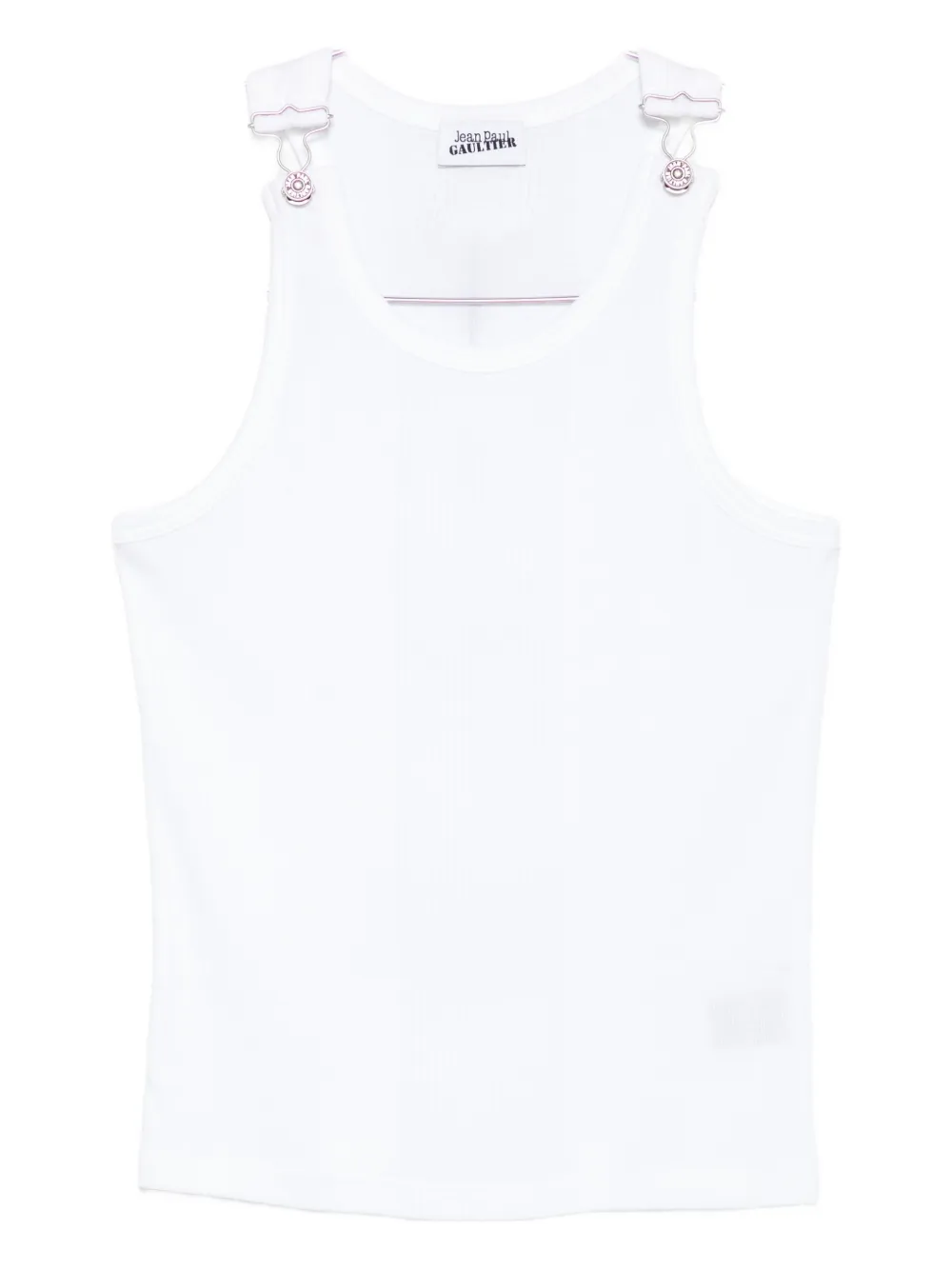 Jean Paul Gaultier clasp-detail ribbed vest Wit