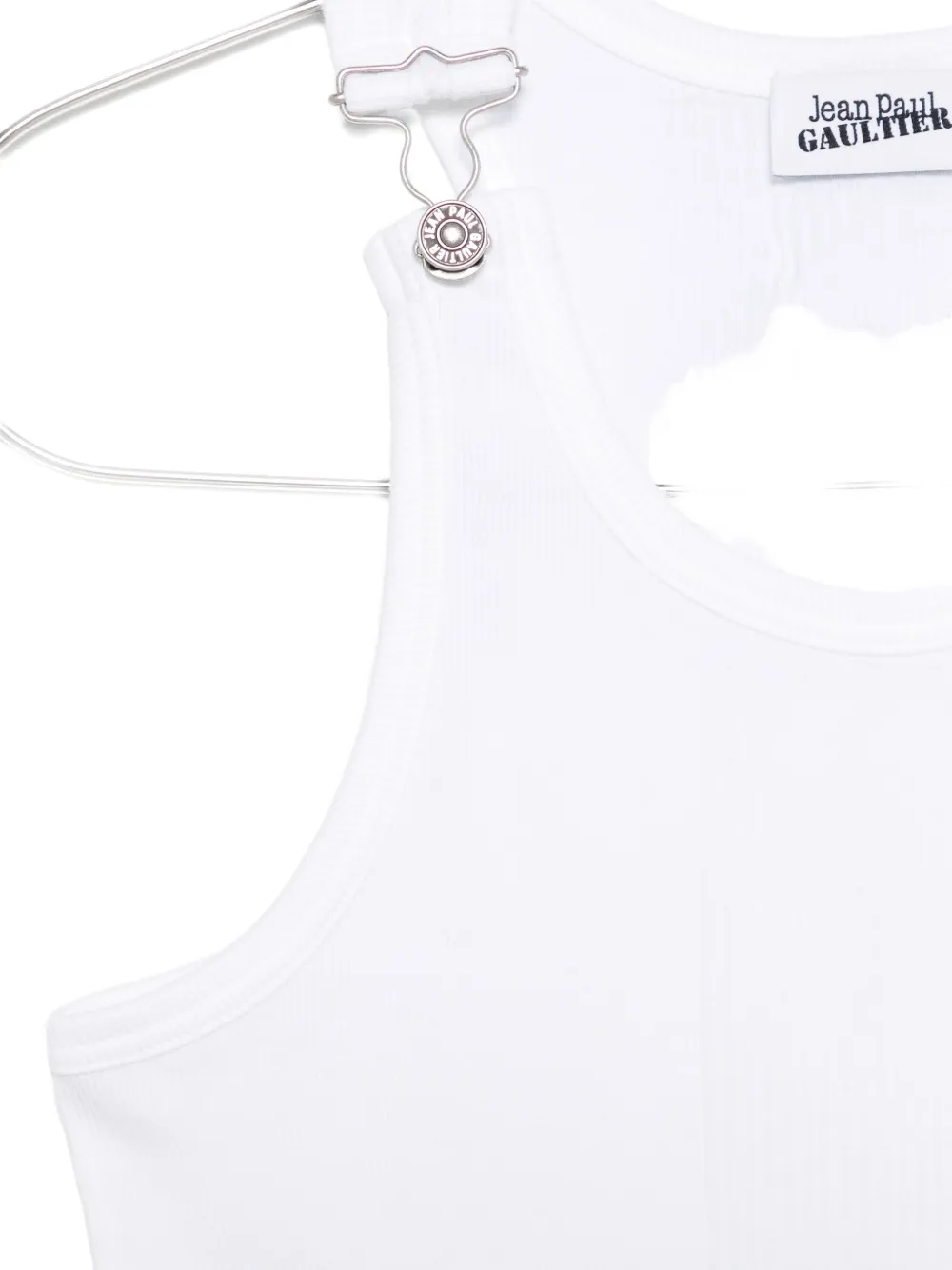 Jean Paul Gaultier clasp-detail ribbed vest Wit