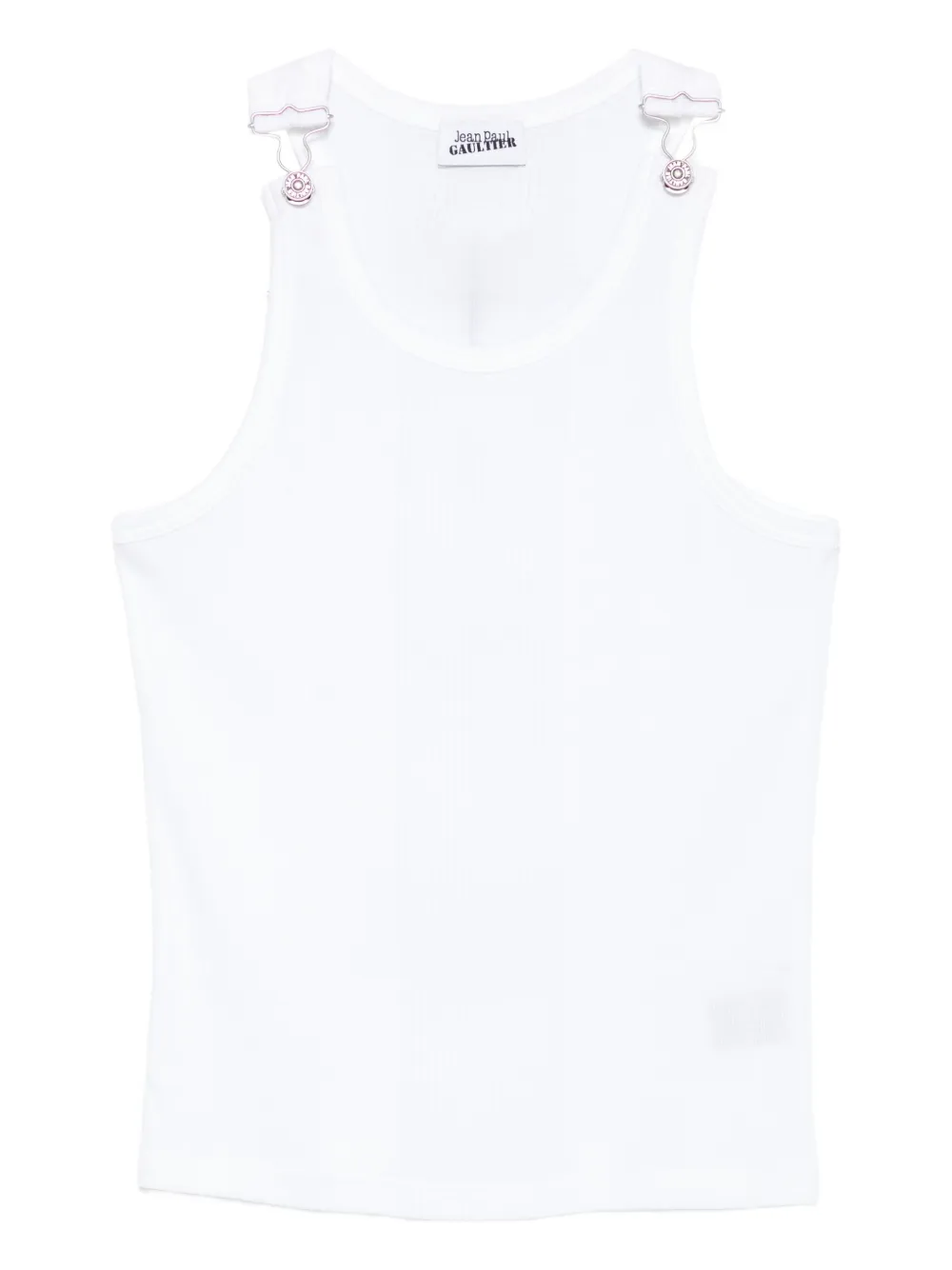 Jean Paul Gaultier clasp-detail ribbed vest Wit