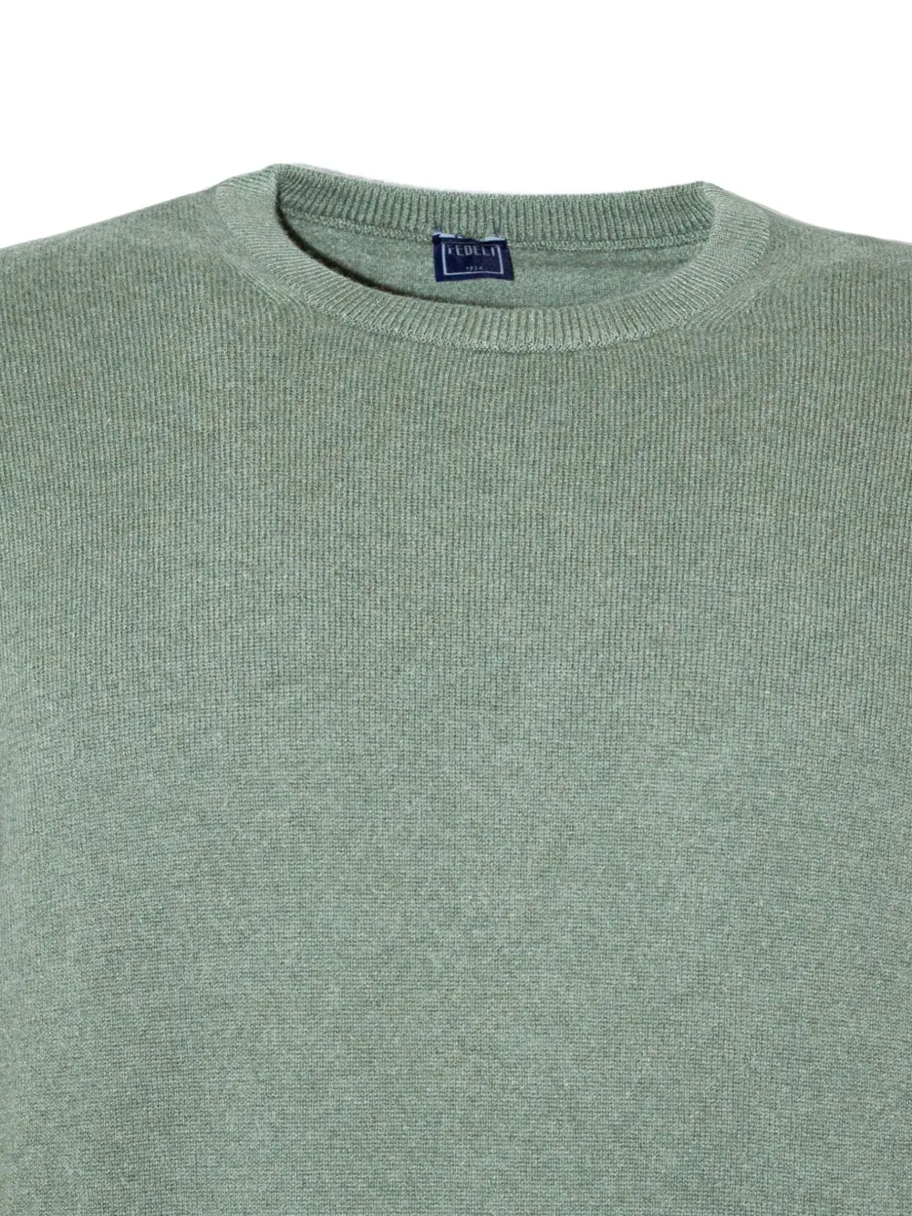 Fedeli crew-neck ribbed-trims sweater Groen